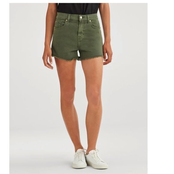 7 For All Mankind High Waist Army Short. 26 - Picture 2 of 13